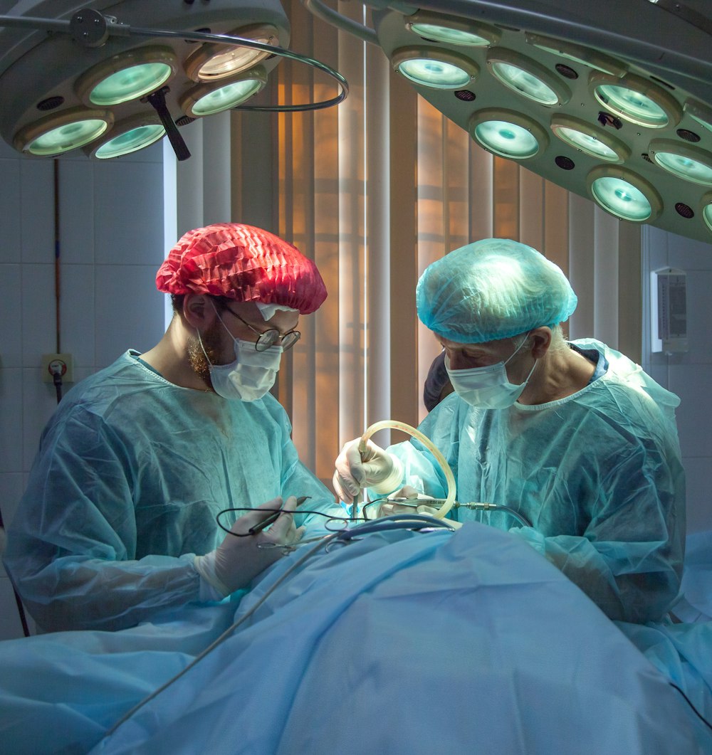 Healthcare professionals walking through a hospital hallway